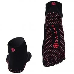 Gaiam No Slip Yoga Socks Black/Pink