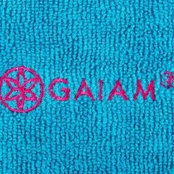 Gaiam Thirsty Yoga Mat Towel Vivid Blue/Fuchsia Red YOGA MATS & PROPS