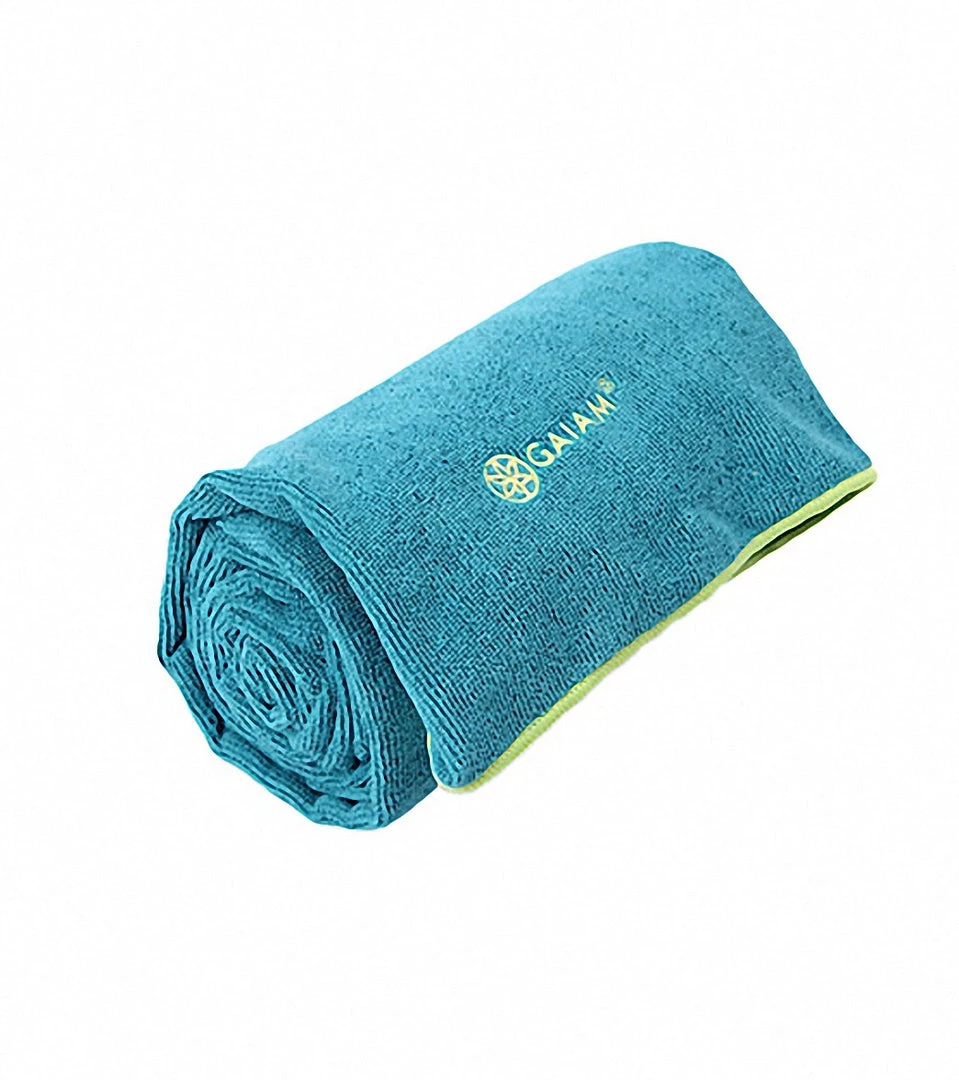 Gaiam Thirsty Yoga Mat Towel Blue Teal 4 Gaiam Thirsty Yoga Mat Towel Blue Teal