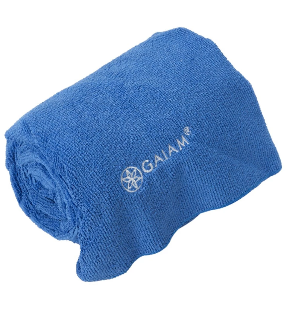 Gaiam Thirsty Yoga Mat Towel Blue YOGA MATS & PROPS 7 Gaiam Thirsty Yoga Mat Towel Blue YOGA MATS & PROPS