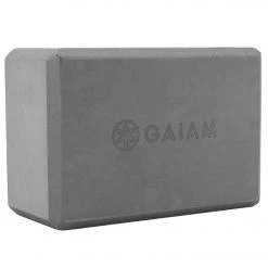 Gaiam Foam Yoga Block 4 Inch Storm Gray YOGA MATS & PROPS