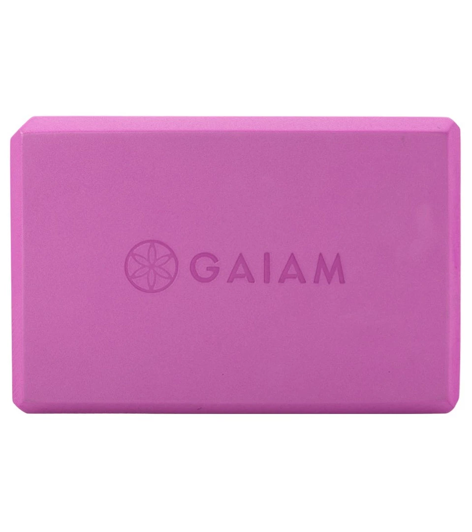 YOGA MATS & PROPS Gaiam Foam Yoga Block 4 Inch Radiant Orchid 5 YOGA MATS & PROPS Gaiam Foam Yoga Block 4 Inch Radiant Orchid