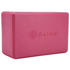 Gaiam Foam Yoga Block 4 Inch Fuchsia Red