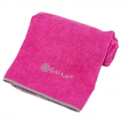 Gaiam Thirsty Yoga Hand Towel Fuchsia Red/Frost Grey YOGA MATS & PROPS