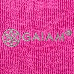 Gaiam Thirsty Yoga Hand Towel Fuchsia Red/Frost Grey YOGA MATS & PROPS