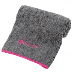 Gaiam Thirsty Yoga Hand Towel Frost Grey/Fuchsia Red YOGA MATS & PROPS