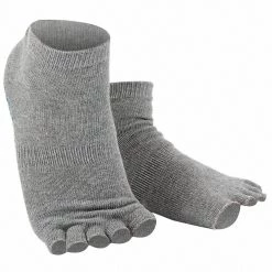Gaiam Half-Toe Grip Socks Medium Gray Heather