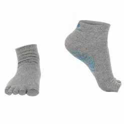 Gaiam Half-Toe Grip Socks Medium Gray Heather