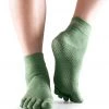 Toesox Ankle Length Full-Toe Yoga Grip Socks Grass Green CLOTHING