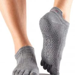 Toesox Low Rise Full-Toe Yoga Grip Socks Pepper CLOTHING