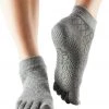 Toesox Ankle Length Full-Toe Yoga Grip Socks Fishnet Storm