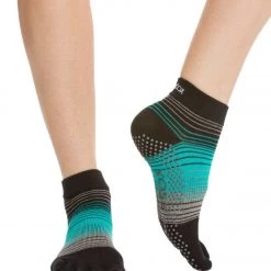 Toesox Ankle Length Full-Toe Yoga Grip Socks Moonlight Jade