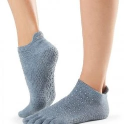Toesox Low Rise Full-Toe Yoga Grip Socks Baltic CLOTHING
