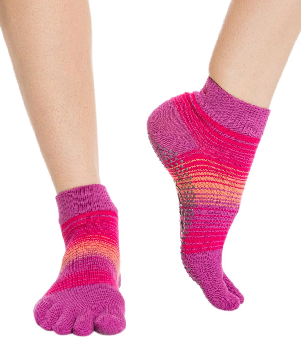 Toesox Ankle Length Full-Toe Yoga Grip Socks Razzle Dazzle CLOTHING 5 Toesox Ankle Length Full-Toe Yoga Grip Socks Razzle Dazzle CLOTHING