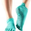 CLOTHING Toesox Low Rise Full-Toe Yoga Grip Socks Fishnet Lagoon