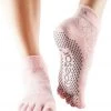 Toesox Ankle Length Full-Toe Yoga Grip Socks Fishnet Kiss