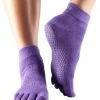 Toesox Ankle Length Full-Toe Yoga Grip Socks Light Purple CLOTHING