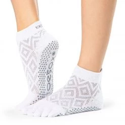 Toesox Ankle Length Full-Toe Yoga Grip Socks Diamond Lotus CLOTHING