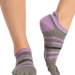 CLOTHING Toesox Low Rise Full-Toe Yoga Grip Socks Aire 7 CLOTHING Toesox Low Rise Full-Toe Yoga Grip Socks Aire