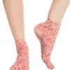 CLOTHING Toesox Ankle Length Full-Toe Yoga Grip Socks Cherry Blossom 2 CLOTHING Toesox Ankle Length Full-Toe Yoga Grip Socks Cherry Blossom