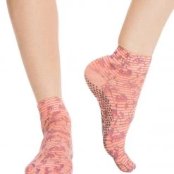 CLOTHING Toesox Ankle Length Full-Toe Yoga Grip Socks Cherry Blossom