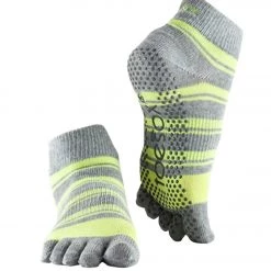 CLOTHING Toesox Ankle Length Full-Toe Yoga Grip Socks Lemon Tree 7 CLOTHING Toesox Ankle Length Full-Toe Yoga Grip Socks Lemon Tree