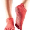 Toesox Low Rise Full-Toe Yoga Grip Socks Fishnet Poppy CLOTHING 1 Toesox Low Rise Full-Toe Yoga Grip Socks Fishnet Poppy CLOTHING