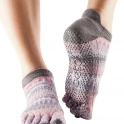 Toesox Low Rise Full-Toe Yoga Grip Socks Siren