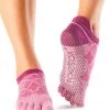 Toesox Low Rise Full-Toe Yoga Grip Socks Rosa
