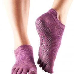 CLOTHING Toesox Low Rise Full-Toe Yoga Grip Socks Fishnet Luscious