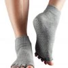 CLOTHING Toesox Ankle Length Half-Toe Yoga Grip Socks Heather Grey