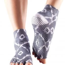 Toesox Ankle Length Half-Toe Yoga Grip Socks Haze CLOTHING