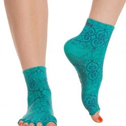 Toesox Ankle Length Half-Toe Yoga Grip Socks Mosaic