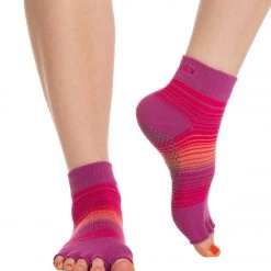 Toesox Ankle Length Half-Toe Yoga Grip Socks Razzle Dazzle 7 Toesox Ankle Length Half-Toe Yoga Grip Socks Razzle Dazzle