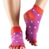 Toesox Ankle Length Half-Toe Yoga Grip Socks Poppy Polka CLOTHING