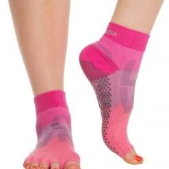 Toesox Ankle Length Half-Toe Yoga Grip Socks Love Fest CLOTHING