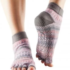 Toesox Ankle Length Half-Toe Yoga Grip Socks Siren