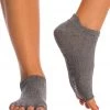 Toesox Low Rise Half-Toe Yoga Grip Socks Pepper
