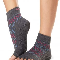 Toesox Ankle Length Half-Toe Yoga Grip Socks Festival CLOTHING