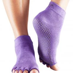 CLOTHING Toesox Ankle Length Half-Toe Yoga Grip Socks Light Purple