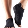 Toesox Low Rise Half-Toe Yoga Grip Socks Black 1 Toesox Low Rise Half-Toe Yoga Grip Socks Black