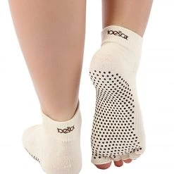 Toesox Ankle Length Half-Toe Yoga Grip Socks Undyed CLOTHING