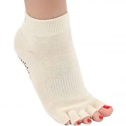 Toesox Ankle Length Half-Toe Yoga Grip Socks Undyed CLOTHING