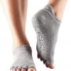 Toesox Low Rise Half-Toe Yoga Grip Socks Heather Gray CLOTHING 2 Toesox Low Rise Half-Toe Yoga Grip Socks Heather Gray CLOTHING