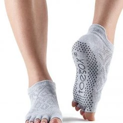 Toesox Low Rise Half-Toe Yoga Grip Socks Diamond Willow