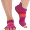 CLOTHING Toesox Low Rise Half-Toe Yoga Grip Socks Razzle Dazzle
