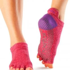 Toesox Low Rise Half-Toe Yoga Grip Socks Havana CLOTHING