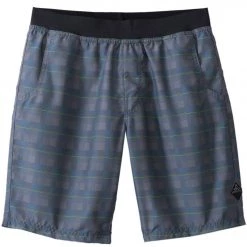 PrAna Men's Mojo Yoga Shorts Grey Blue Plaid CLOTHING