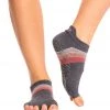 Toesox Low Rise Half-Toe Yoga Grip Socks Sunset Stripe