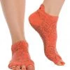 Toesox Low Rise Half-Toe Yoga Grip Socks Mandarin 2 Toesox Low Rise Half-Toe Yoga Grip Socks Mandarin